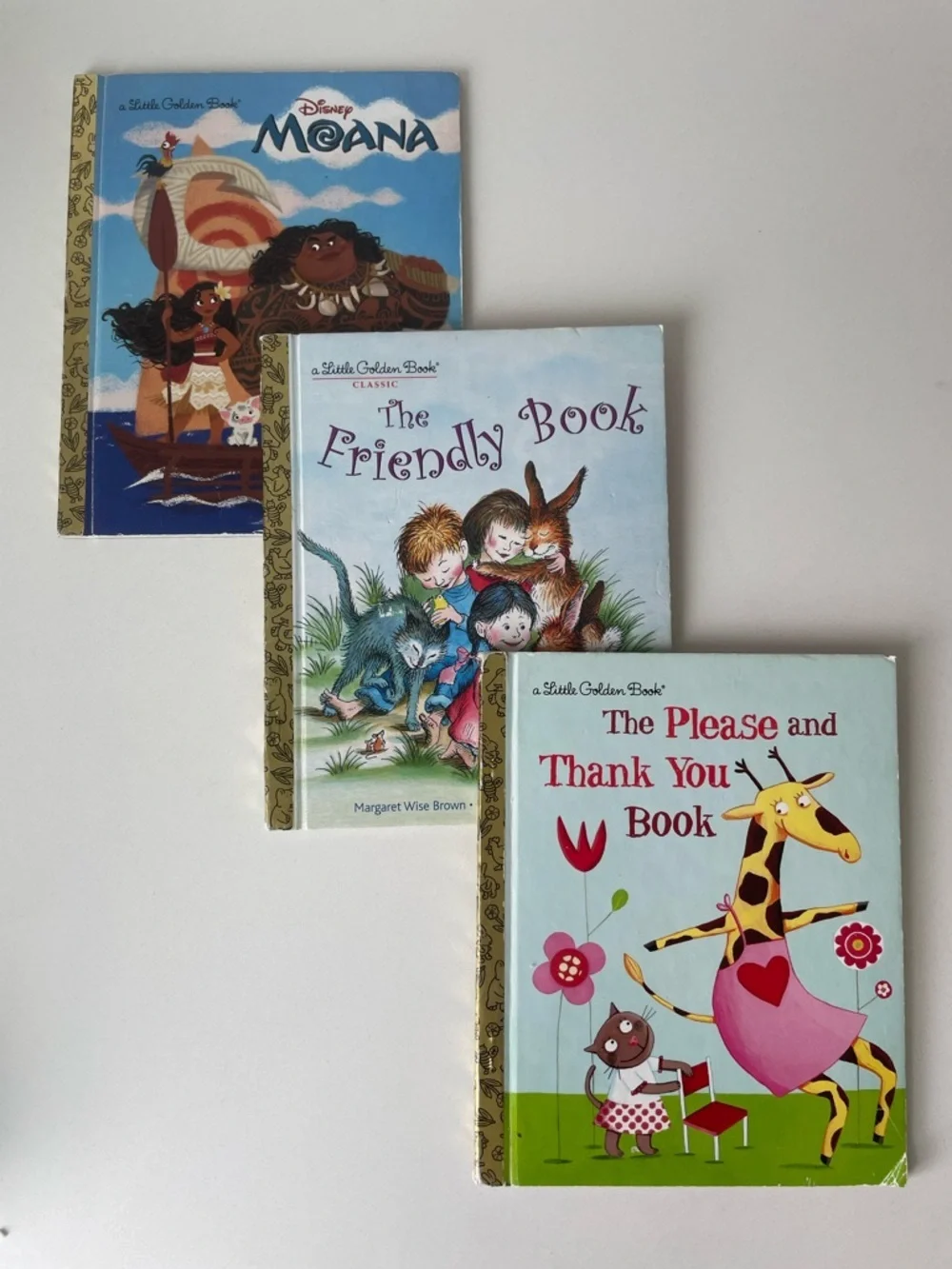 Little Golden Books Classic Kids Story Book Set - Blue, Light Blue, Green Covers